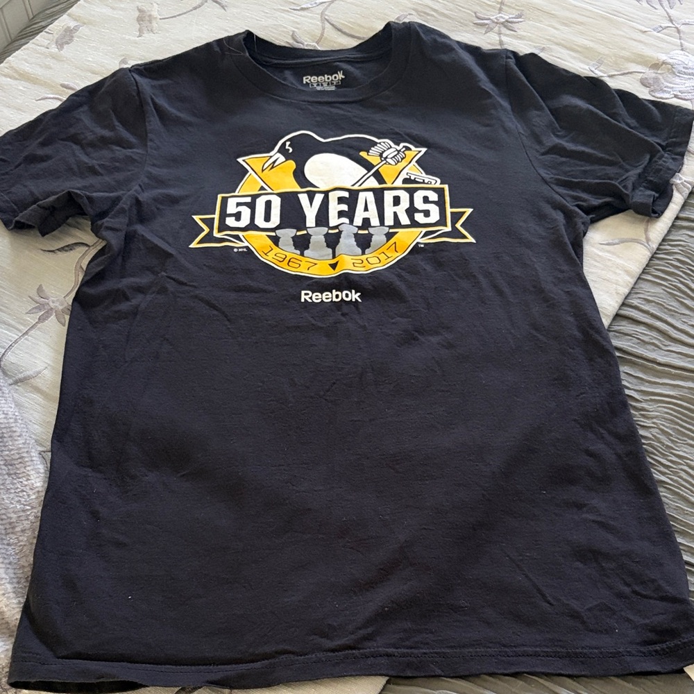 Reebok Black and Yellow 50 Years womens Tee size small
